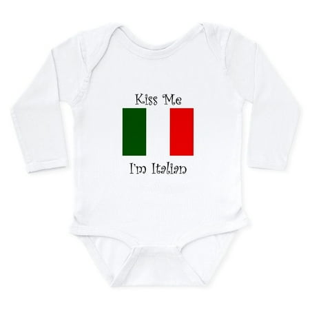 

CafePress - Kiss Me Im Italian Body Suit - Long Sleeve Infant Bodysuit