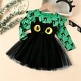 thumbnail image 6 of Weebloom Halloween Dress For Baby Girls Tutu Cat Dress Up Party Long Sleeve Stage Performance Outfit Clothes Girls' Dresses Green 12-18 Months, 6 of 8
