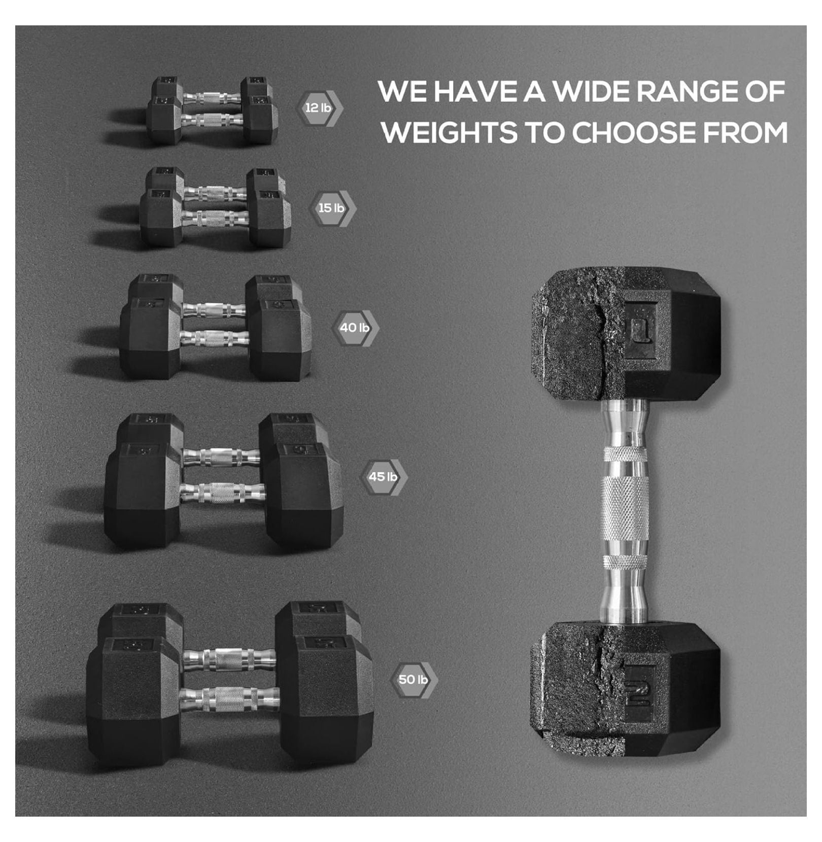 Hex Dumbbell Set of 2, Rubber Weights Exercise Fitness Dumbbell with Non-Slip Handles, Anti-roll, for Women or Men Home Gym Workout