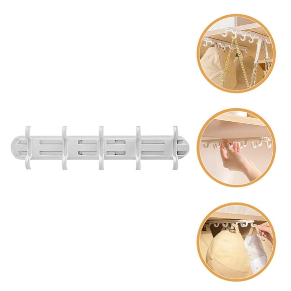 Topbathy Under Cabinet Sliding Cup Rack 2pcs Punch Free Hook Mug Holder White Coffee Cup Hanger