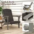 thumbnail image 2 of Gymax Set of 2 Adirondack Chair w/ Rattan Padded Seat & Back Wide Hidden Cupholder Patio Gray, 2 of 6