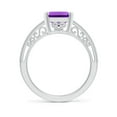 thumbnail image 2 of ANGARA Natural Emerald Cut 2.9 ct Amethyst Ring with Milgrain in 925 Sterling Silver for Women (Size-10x8mm) | February Birthstone, Anniversary, Jewelry Gift for Women | Natural Amethyst Ring, 2 of 9