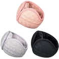 thumbnail image 1 of 3 piezas de orejeras de punto cálido unisex, forro polar de invierno, orejeras plegables, suaves, de color puro, para mujeres, hombres, actividades al aire libre Adepaton WMPH-1393, 1 of 7