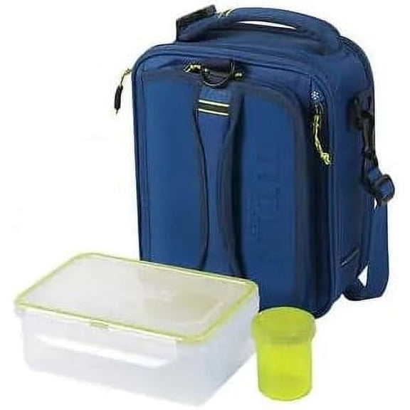 Titan Deep Freeze Fridge Cold Expandable Lunch Pack - Blue/Yellow | Includes 2X 250g High Performance Ice Walls - Insulated Horizontal Design