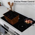 thumbnail image 5 of 5 Burner Electric Cooktop - 36" 9600W Ceramic Glass Radiant Electric Stovetop Built-in Stove Top, Ceramic Glass Radiant Stovetop, Kid Safety Lock, Timer, 240V, 5 of 7