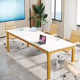 thumbnail image 3 of Tribesigns 6.5FT Conference Table, 78 Inch Rectangular Meeting Table with Metal Legs, Large Office Seminar Table for 6 to 8 People (Only Table), 3 of 5