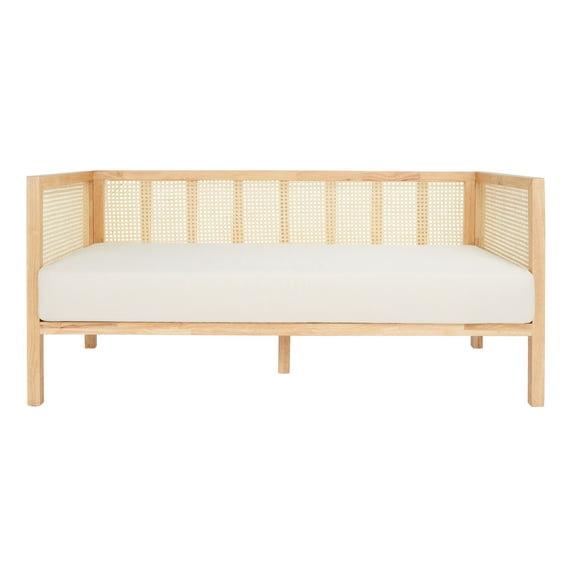 SAFAVIEH Dune Coastal Rattan 3 Seater Sofa, White/Natural ( 28.9 in. W x 62.2 in. D x 28.9 in. H)
