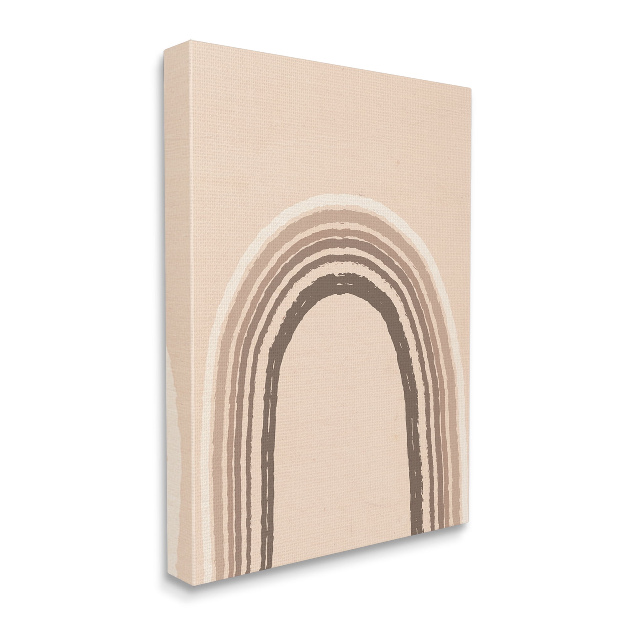 Stupell Industries Boho Rainbow Arched Stripes Neutral Brown Tones Graphic Art Gallery Wrapped Canvas Print Wall Art, Design by Caroline Alfreds