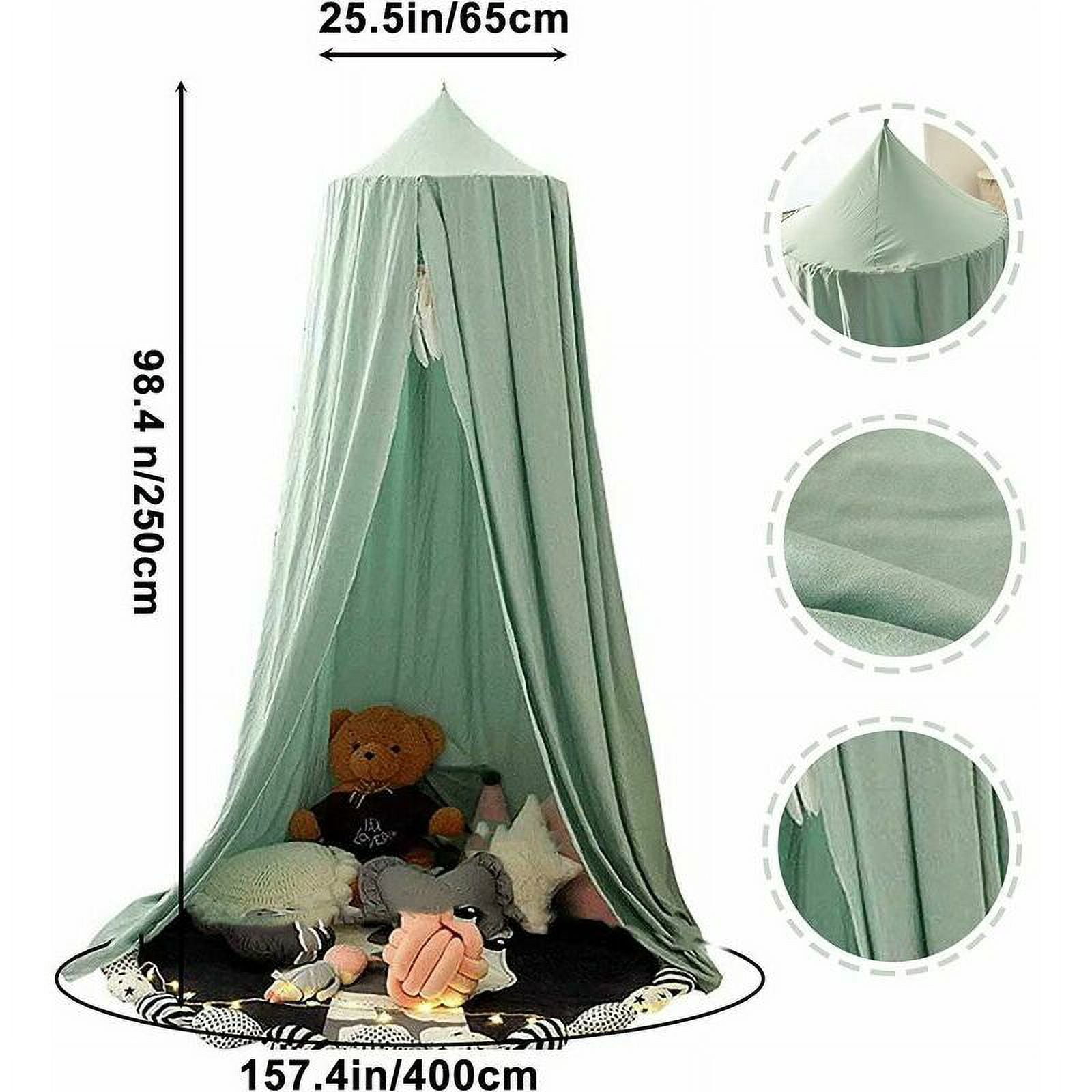 Children's Bed Canopy, Mosquito Net Canopy for Baby or Child, Double Layer Decoration Design Canopy for Bedroom   Green