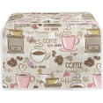 thumbnail image 1 of Talayituse Coffee Theme 4 Slice Toaster Covers Dust Protection Bread Maker Covers Toaster Oven Cloth Cover Kitchen Accessories Washable Appliance Cover, 1 of 7