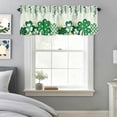 thumbnail image 4 of Green Clovers Eucalyptus Leaf St. Patrick's Day Valances for Windows,Kitchen Valance Rod Pocket Short Curtain, Watercolor Shamrock Valance Curtain Window Valances for Bedroom Living Room 60x18in, 4 of 9