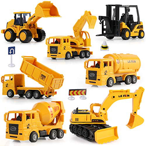 LK_ Kids Truck Mini Engineering Vehicle Model Excavator Boy Educational Toy Fi 