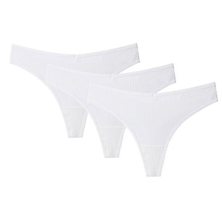

Lightning Deals AOOCHASLIY Womens Underwear Briefs 3PCS Thong G-String Cotton Thongs Briefs Sexy V Waist Female Underpants Pantys Lingerie
