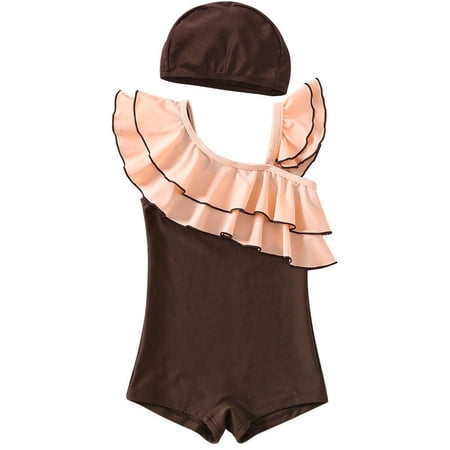 LRen Swimming Suit for Girls One Piece Ruffles Bikini Swimwear for Girls Cute Summer Swimsuits Girls Beach Swimwear Girls Swimsuit Bathing Suits