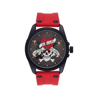 Ed Hardy Men's Matte Yellow Silicone Strap Watch 46mm - Walmart.com