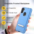 thumbnail image 6 of For Apple iPhone 13 Pro (6.1") Slim Brushed Hybrid Shock-Absorption Armor Edged Carbon Fiber with Metal Kickstand Rugged Texture Cover ,Xpm Phone Case [Blue], 6 of 7