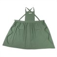 thumbnail image 1 of Delantal de cocina práctico para uso diario, de algodón verde, para mujer, con bolsillos, 1 of 8