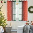 thumbnail image 4 of Qocolhg Indoor Christmas Decorations Clearance! 2Pcs Christmas Red And Green Gradient Snowflake Printed Curtain Window Screens Light Filtering Grommet Top Curtains For Living Room Bedroom 52x63 Inch, 4 of 6