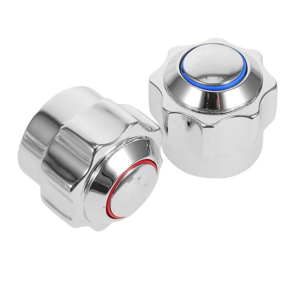 2pcs Universal Metal Bathroom Faucet Handle Set Hot and Cold Water Tap Knob Replacement Ergonomic Designed Faucet Knob Comfortable Grip Tap Handle for Home and Industrial Use
