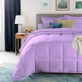 thumbnail image 4 of D.N.G. BEDDINGS Deluxe All Seasons Twin/Twin XL Size 800 Thread Count, Solid Lavender Down Alternative 1 Piece Box Design Comforter Set 100% Egyptian Cotton, 4 of 6