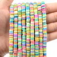 thumbnail image 3 of 350 piezas/lote de cuentas de arcilla polimérica redondas planas de 6 mm hechas a mano, cuentas espaciadoras sueltas Heishi para hacer joyas, pulseras y collares DIY, 3 of 5