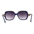 thumbnail image 4 of Womens 90s Designer Lion Jewel Badge Butterfly Sunglasses Blue Purple, 4 of 4