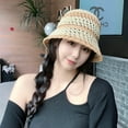 thumbnail image 7 of SikaFu Shadling Hat Female Summer Grass -Edited Milk Silk Hollow Breathable Basin Plenty Of Face Full Covered Face Bucket Fisherman Hat, 7 of 7