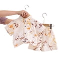 thumbnail image 5 of Baby Boys Girls Pajamas Sleepwear Set Hawaiian Crew Neck Tee Shorts 2-3 Y 3-4 Y 4-5 Y Premium Cotton Tagless Design Outdoor Fun Machine Washable (3-4 Years,Beige), 5 of 5