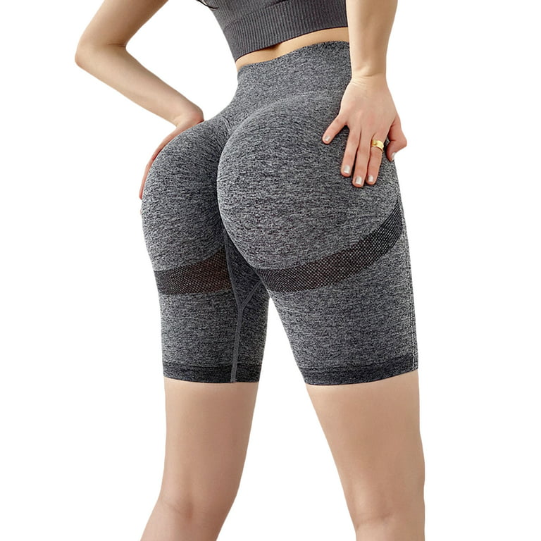 Womens Yoga Fold Over Shorts Waist Gym Spandex Sexy Cotton Fitness Gre —  AllTopBargains