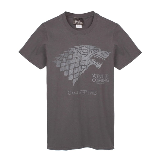 Game of Thrones - Camiseta Winter Is Coming Direwolf para Hombre (Gris)