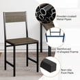 thumbnail image 4 of Giantex Dining Chair Set of 4, Industrial Kitchen Side Chairs w/Metal Legs, Slanted Back, Rustic Wood Grain, Gray, 4 of 5