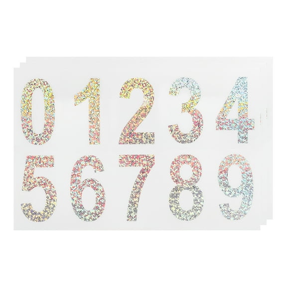Uxcell 3packs 2 Inches Reflective Mailbox Numbers for Outside Sticker Decal, Laser Color