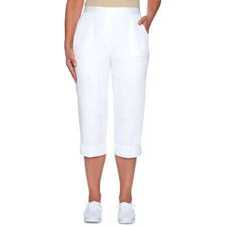 Alfred Dunner Capri Pants - Alfred Dunner Womens America's Cup Lace Trim High Rise Capri Pants