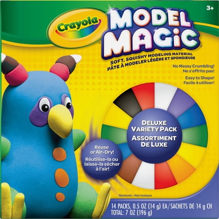 Crayola Model Magic Deluxe Variety Pack (14ct), 7oz, No Bake, Bulk Modeling Clay Alternative, Sensory Toy, Craft Supplies, School Supply Gifts, Ages 4+