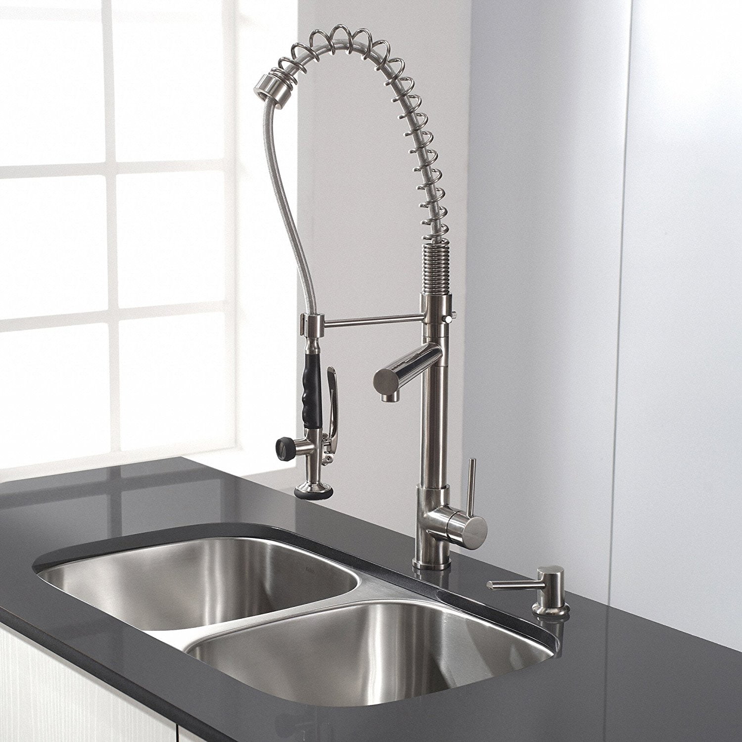 Kraus Kpf 1602ss Commercial Style Single Handle Kitchen Faucet With Kraus Kpf 1602ss Commercial Style Single Handle Kitchen Faucet With Pull Down Pre Rinse Sprayer Stainless Steel