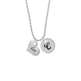 thumbnail image 2 of Delight Jewelry Silvertone Large ''Aunt'' Heart with Clear Crystal Silvertone Script Initial Disc - C - Charm Necklace, 20"+3", 2 of 4