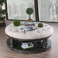 thumbnail image 2 of Furniture of America Tanenbaum Tufted Coffee Ottoman, Gray, 2 of 5