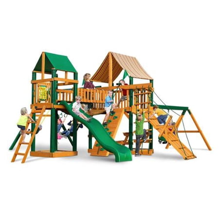 Pioneer Peak Swing Set with Sunbrella Weston Ginger Canopy