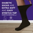 thumbnail image 3 of Diamond Star Diabetic Socks, Non-Binding Circulatory Cushion Cotton Crew Diabetic Socks for Men Women (Brown - 12 Pairs, Socks Size 9-11, Fit Women's Shoe Size 5-10), 3 of 8