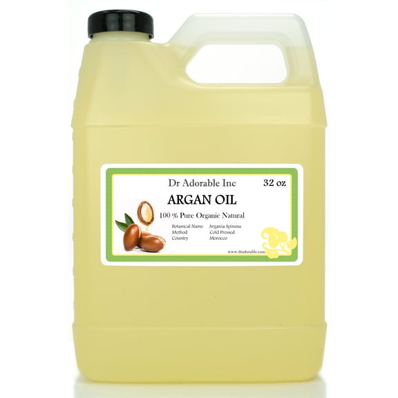 Dr Adorable - 32 oz - Argan Oil - 100% Pure Organic Cold Pressed Natural Hair Skin