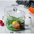 thumbnail image 1 of Pot de Cuisine en Verre Borosilicate Haute, Poignée à Double Oreille, Pot de Cuisson Multifonctionnel, Ustensiles de Cuisine, Pot à Ragoût en Verre Transparent, 1 of 5