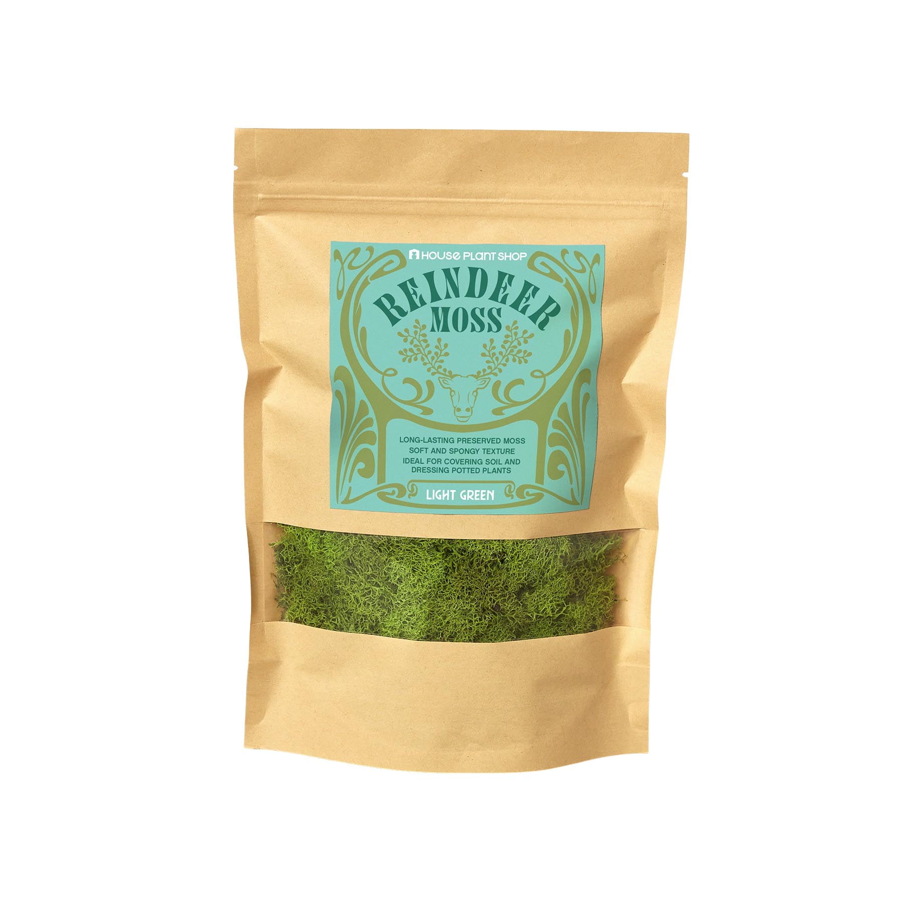 REINDEER MOSS - LIGHT GREEN - 4 OZ PKG - 12 PKGS/CS