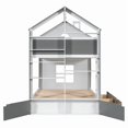 thumbnail image 6 of Full-Over-Full Two-Tone Accent Bunk Bed Frame with Cabinet, Drawers & Shelves, Modern Storage Kids Bed with LED Light Strip, 6 of 10