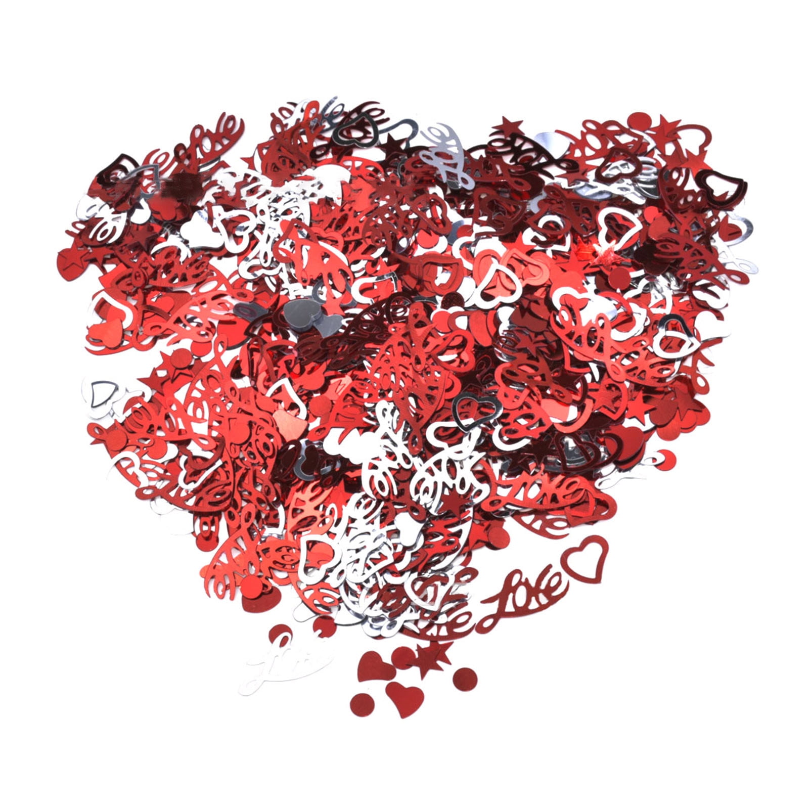 Red & Silver Heart Confetti