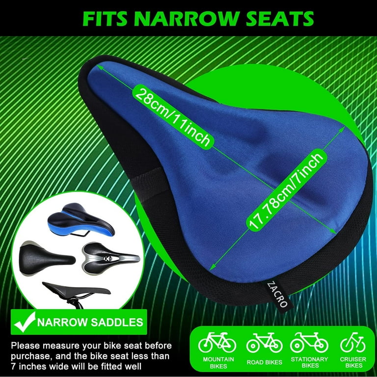  Bike Seat Cushion - Gel Padded Bike Seat Cover for Men Women  Comfort, Extra Soft Exercise Bicycle Seat Compatible with Peloton, Outdoor  & Indoor with Adjustable Velcro Secure Black 
