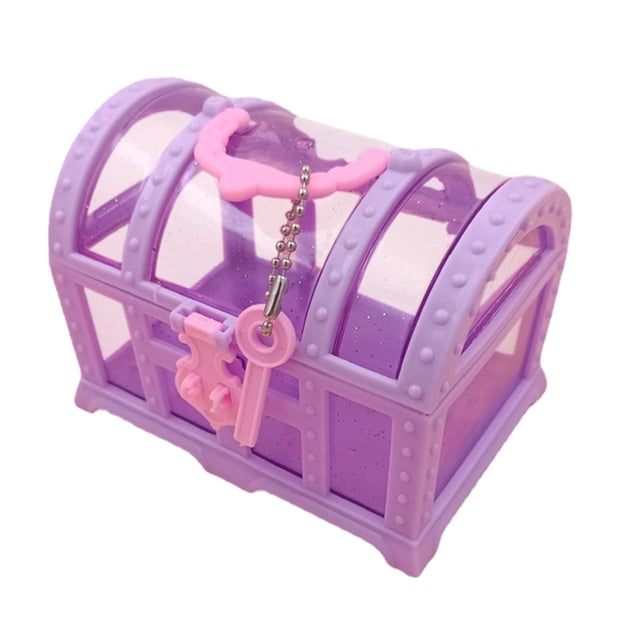 Caja de Almacenamiento de Pendientes, Caja de Almacenamiento Transparente, Caja de Cosméticos, Herramienta Artesanal para Accesorios de Casa de Muñeca Violeta
