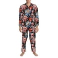 thumbnail image 3 of Naloa Rose Flowers Men’s Pajamas Set - Long Sleeve Button Down Sleep Shirt and Pajama Bottoms Sleepwear Set-X-Large, 3 of 7