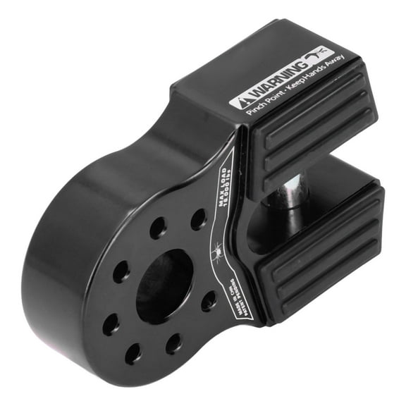 Flat Winch Shackle Mount 16000lb Loading with Rubber Side Guard Aluminium Alloy Universal for UTV SUV PickupBlack