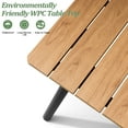 thumbnail image 4 of Pellebant 70" Patio Outdoor Dining Table for 6, Sturdy Aluminum Frame Wood-Grain Top with Umbrella Hole, Brown, 4 of 9