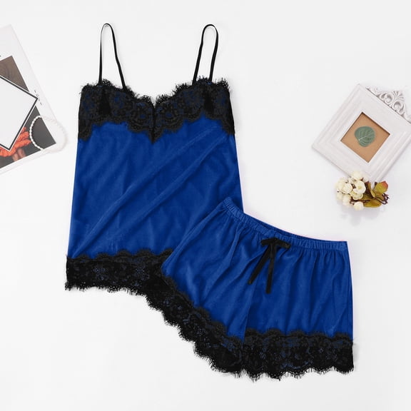 Gunia Cute Pajamas For Women Silk Pajamas Set Satin Camisole V Neck Top And Shorts Pajamas Set Sleepwear Pjs S-3Xl